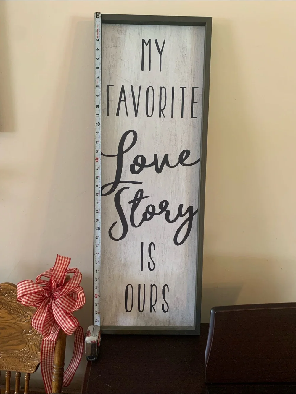 Neutral Black and White 'My Favorite Love Story Is Ours' Framed Wall Art